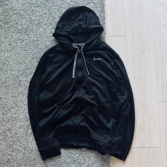 Nike Therma Fit Fullzip Hoodie Men’s XL Black Embroidered Logo Workout Training - Picture 1 of 6